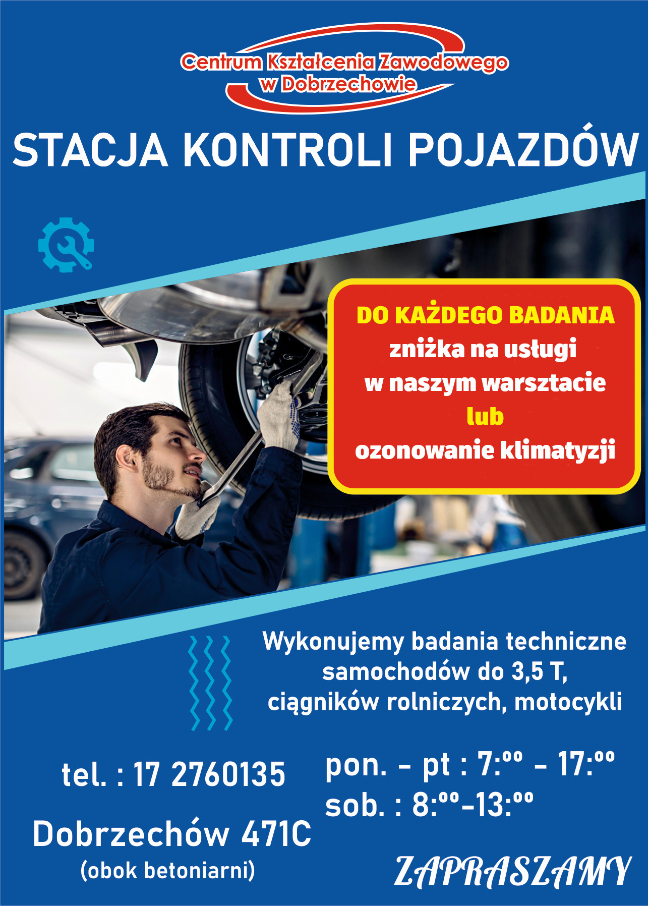 Plakat Stacji Kontroli Pojazd&oacute;w